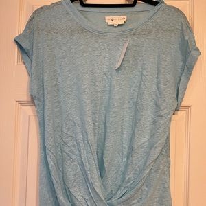 Lou & Grey for Loft Linen Twist Front Tee Medium